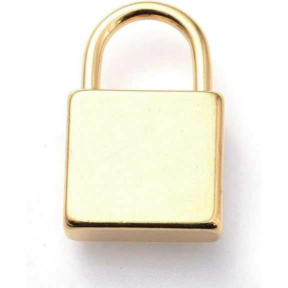 304 Stainless Steel Pendants Padlock Golden 19x12x4mm Hole: 7x6mm