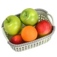 thumbnail image 2 of YBM Home Plastic Weave Wicker Storage Baskets with Handles 12 Pack, Green - Large, 2 of 2
