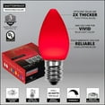 thumbnail image 3 of OptiCore C7 Opaque Ceramic Style Red LED Christmas Lights Replacement Bulbs, Pack of 25, Shatterproof 0.84W, E12 Base, 3 of 5