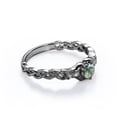 thumbnail image 3 of JeenMata Solitaire Claddagh - 1 Carat Round Brilliant Cut Clear Druzy Moss Green Agate - Braided Engagement Ring - 18K Black Gold Plating over Silver, 3 of 6