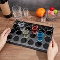 thumbnail image 3 of 24-Hole Shot Glass Tray Holder Acrylic Wine Glass Organizer 1.77 inch Hole Shot Glass Serving Trays Beer Wine Glass Display Rack for Bar Party Club Black, 3 of 9