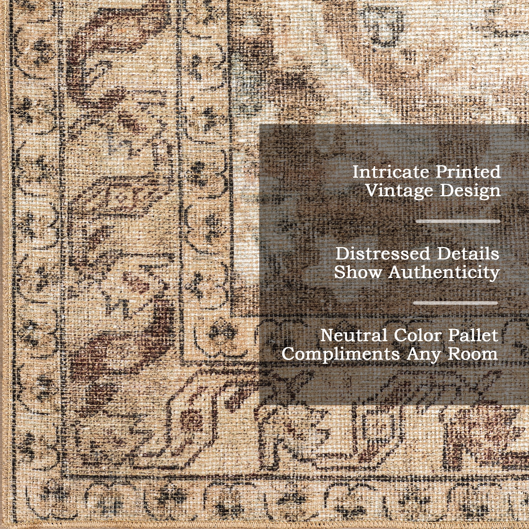 Nuloom Hillstone Collection Traditional Vintage Medallion Area Rug, 7' 10" x 10', Ahmeira Beige