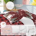 thumbnail image 2 of Red Black Plaid Christmas Snowman Comforter Set Twin Size, Xmas Tree Elk Balls Snowflake Soft Bedding Set for Man Woman, 4 Pieces Duvet Cover Set with Fitted Sheet, 2 Pillowcases, 2 of 9