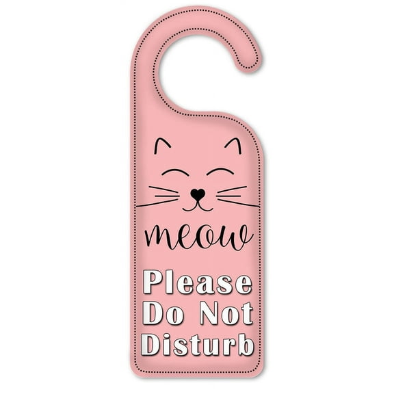 Do Not Disturb Door Knob Hanger Sign - Meow