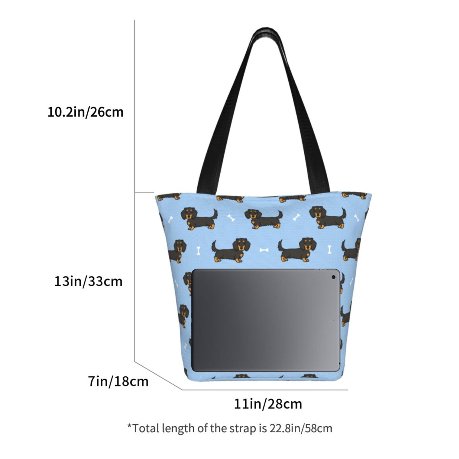 Ratiio Dachshund Dog Print Shoulder Bag for Women, Polyester Crossbody Purse Lightweight Handbag for Daily Travel and Casual Use