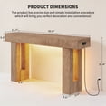 thumbnail image 2 of 63 inch Console Table with Power Outlets and LED Motion Sensor Light, Narrow Wooden Sofa Table with Storage, Farmhouse Entryway Hallway Accent Table, Natural Oak, 2 of 8