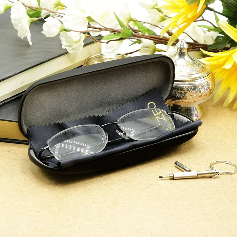 3 Pieces Black Hard Shell Glasses Case Portable Hard Eyeglasses Case Pocket  Size Sunglasses Case for Men Women Student