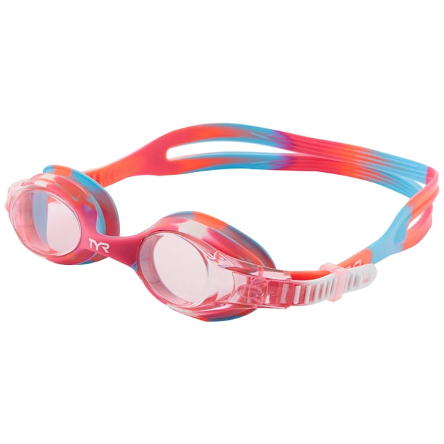 Gafas de natación TYR Youth Tie Dye Swimple rosa/blanco para niños de 3 a 10 años