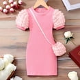 thumbnail image 2 of Kids Girl Tulle Dress Pink Sleeveless Casual Holiday Dress Preschool Graduation 7Y, 2 of 4