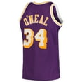 thumbnail image 3 of Men's Mitchell & Ness Shaquille O'Neal Purple Los Angeles Lakers Hardwood Classics Swingman Jersey, 3 of 3