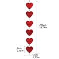 thumbnail image 4 of 6 Pack Valentines Day Party Decorations, 6.6ft Red Heart Garland Streamers, 2.75" Shiny Glitter Hanging Banners, Romantic Door Curtain Backdrop for Wedding Anniversary, Photo Booth Props, 4 of 7