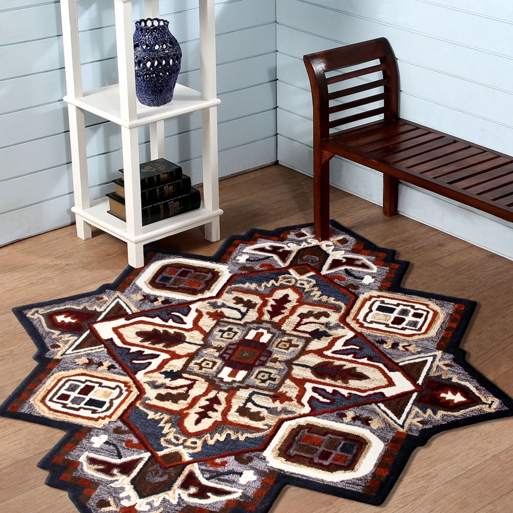 Ox Bay Selah 7' Star Gray/Rust Southwestern Hand-Tufted Indoor Area Rug