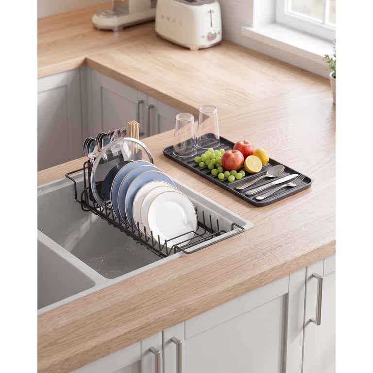 Kitsure Expandable Over-Sink Dish Drying Rack, Black photo 8