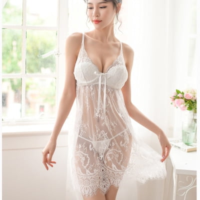 Women Sexy Lingerie Transparent Mesh Strap Steel Ring Sexy Pajamas 