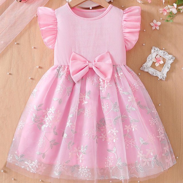 LOVZFMLL Robe d'Été Décontractée Sans Manches à Col Rond avec Boutons et Poches pour Filles de 2 à 12 Ans