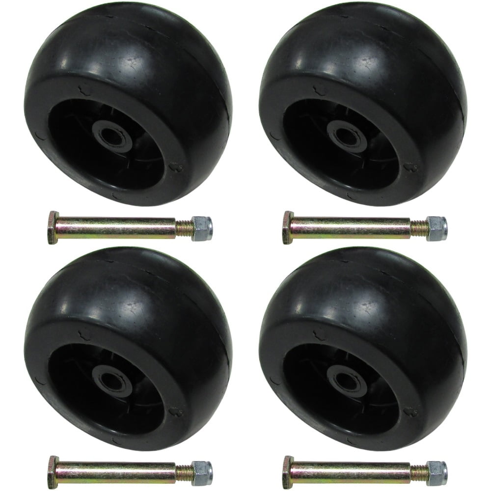 RAParts Four Pack of Riding Lawn Mower Deck Wheels & Bolts Fits Craftsman 193406 174873 133957