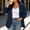 c01Blue, variant on JGGSPWM (L-5XL) Plus Size Women's Ruched 3/4 Sleeve Blazers, Lightweight Slim Fit Jackets with Padded Shoulder for Business Casual Green L