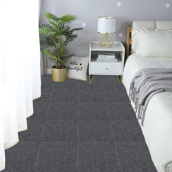 30 Pack Peel and Stick Carpet Tiles 12x12 Self Adhesive Non Skid Floor Mats for Indoor Outdoor Use