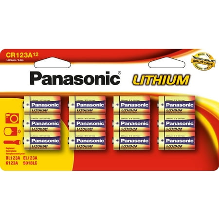 Panasonic CR123A Lithium Batteries - 12 Pack