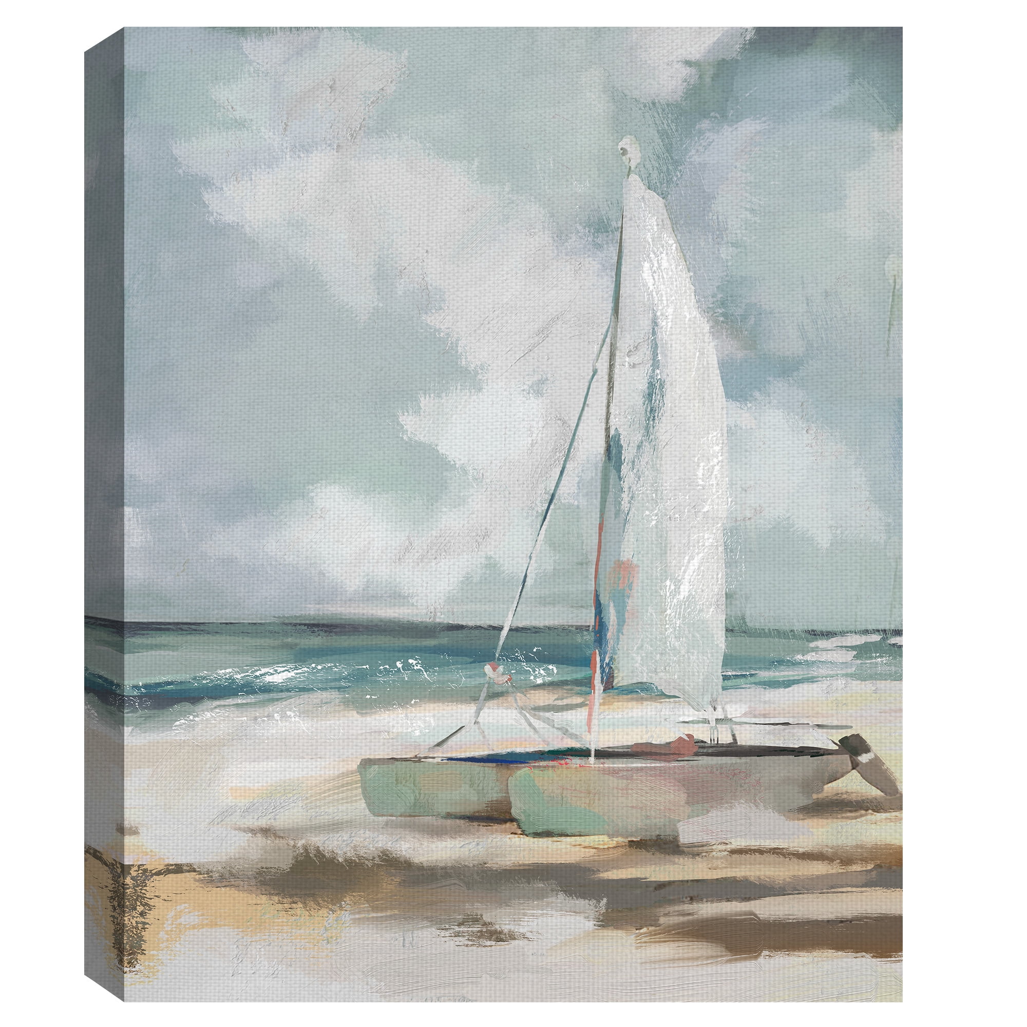 Masterpiece Art Gallery Windblown Coastal Sail by Studio Arts Canvas Art Print 22" x 28"