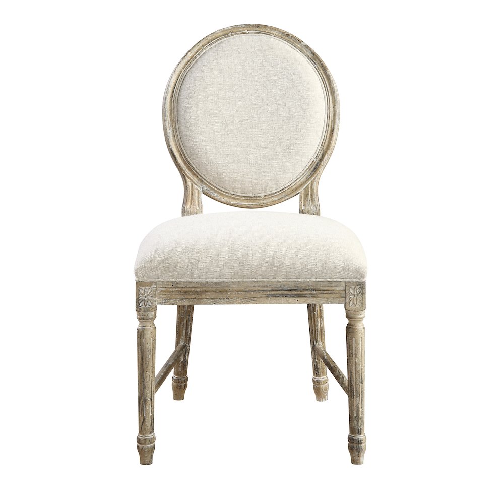 Wallace & Bay Ludin Sandstone Buff Upholstered Dining Chairs, Set of 2