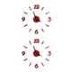 thumbnail image 3 of Matsuzay Reloj de pared grande 3D pegatina acrílico silencioso Digital grande DIY autoadhesivo reloj de pared diseño moderno para la decoración de la Rojo 2piezas Matsuzay CBP108882, 3 of 5