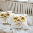 thumbnail image 5 of Outdoor Waterproof Pillow Covers Pack of 2, Summer Sunflower Retro Yellow Flowers Farm Decorative Throw Pillowcases Cushion Covers for Garden Patio Tent Sofa Couch, 20x20 inch, 5 of 8