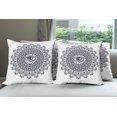thumbnail image 6 of Ambesonne White Throw Pillow Cover 4 Pack, Vintage Tribal Mandala, 20", Grey, 6 of 7