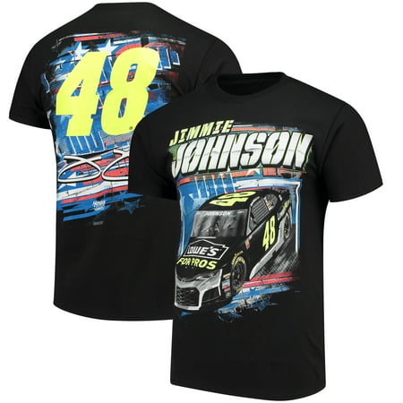 - Jimmie Johnson Checkered Flag Patriotic T-Shirt - Black