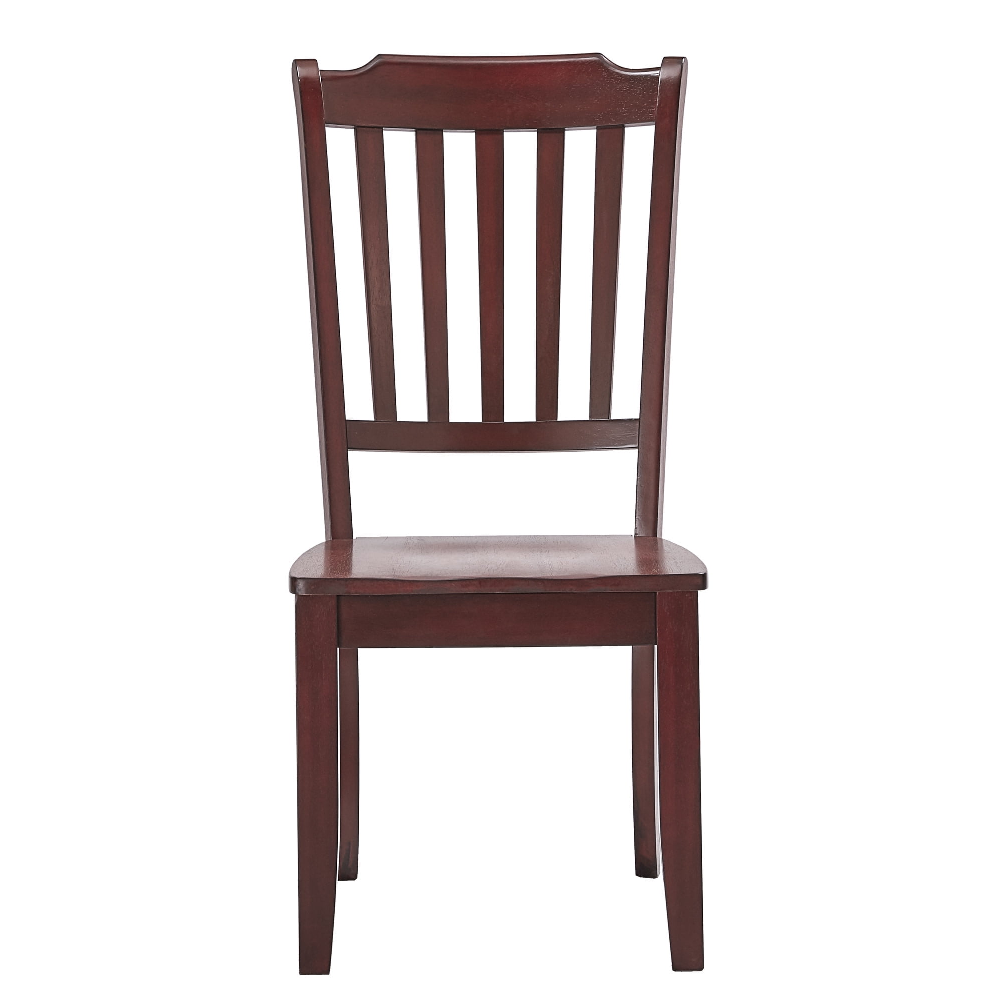 Weston Home Farmhouse Slat Back Wood Dining Chairs, Set of 2, Antique Berry Red Finish