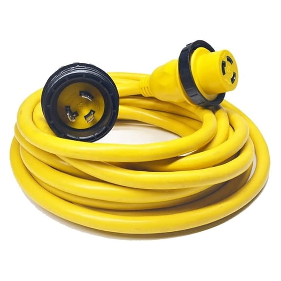 Marine & RV Cords 125v 30 amp x 25' Yellow Shore Power Boat Extension Cord, 25 ft - 21312