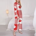 thumbnail image 3 of Fuzoiu Maple Leaves1 Print Women's Long-Sleeved Pajama,Lounge Button Down Nightwear,Womens Notch Collar Pajama Set-X-Large, 3 of 7