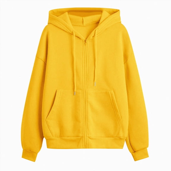 merlath 2026 Zip Up Hoodies for Women Fall Winter Casual Sweatshirts Zipper Oversized Lightweight Cute Jackets with Pockets Size L