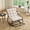 White, variant on Outdoor Armless Rocking Chair with Soft Thick Cushion, Modern Rocking Chair Black Powder Coated Steel Frame Grey 200g Staple Fiber Cushion, 300lbs Capacity for Living Room Bedroom Reading Room