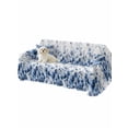 thumbnail image 2 of Blue Floral Couch Cover, Vintage Farmhouse Garden Flower Leaves Sofa Cover Blanket for Loveseat Couches, Sectional Sofa Slipcover Furniture Protector for Living Room Bedroom 71''x118'', 2 of 9