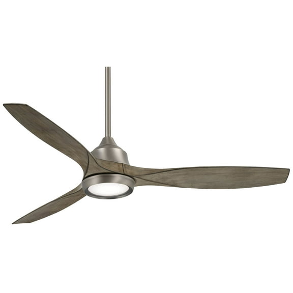 Ceiling Fan With Light Kit 15.5 Inches Tall By 60 Inches Wide-Burnished Nickel Finish-Driftwood Blade Color Minka Aire Fans F749l-Bnk