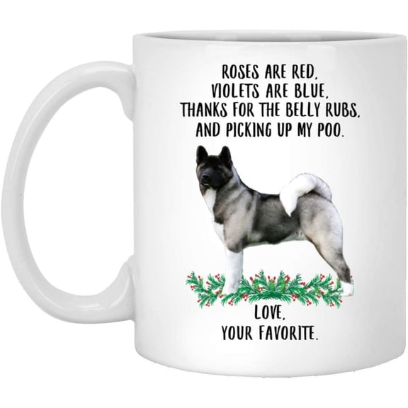 Funny Saying Gifts For Pet Lovers Akita Grey Roses Are Red Violets Are Blue Dog Mug White 11oz Christmas 2022 Gifts