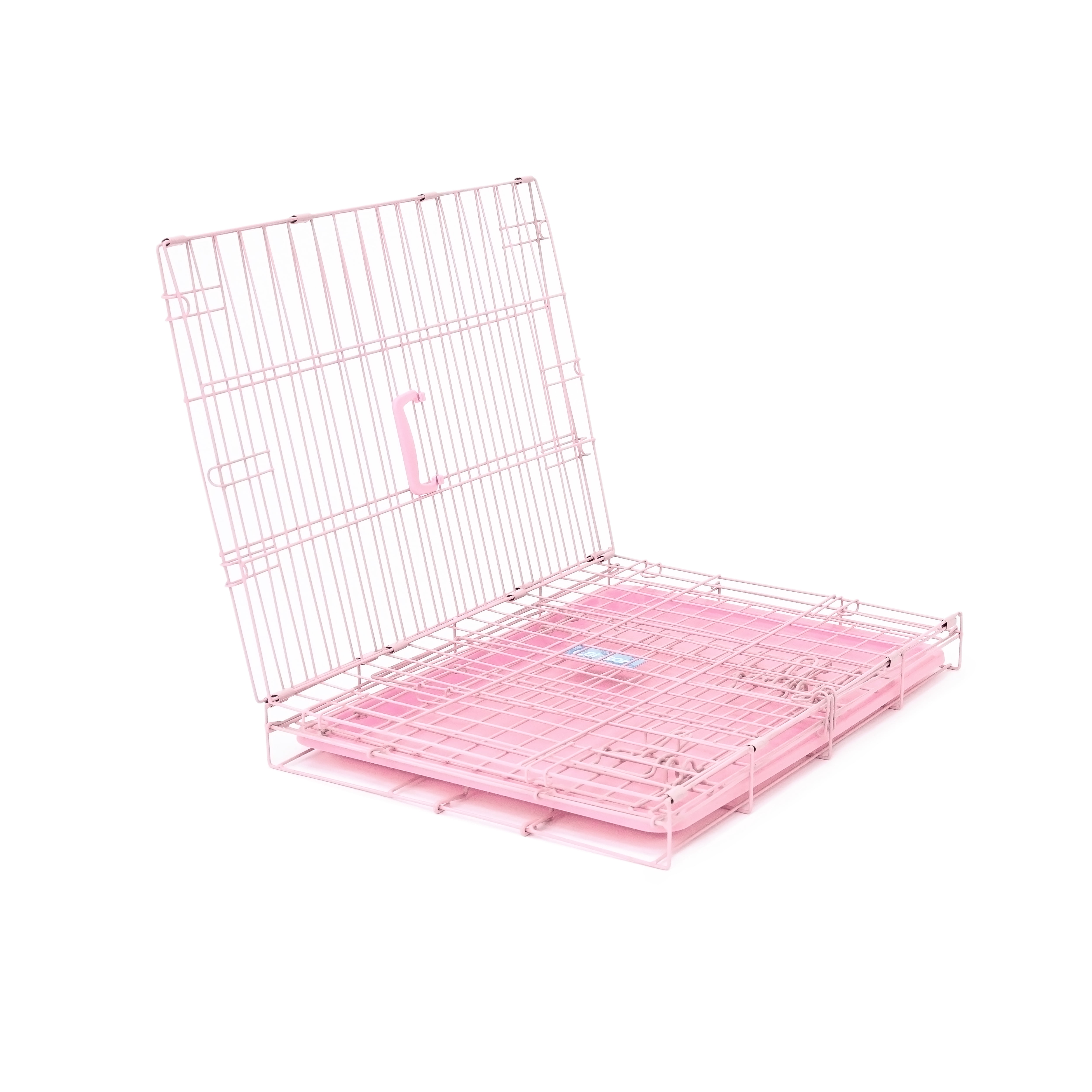 Carlson Pet Products Pink Secure and Foldable Single Door Metal Dog Crate for Small Breeds with Multi-Point Locking System, 24" L x 18" W x 20.5" H