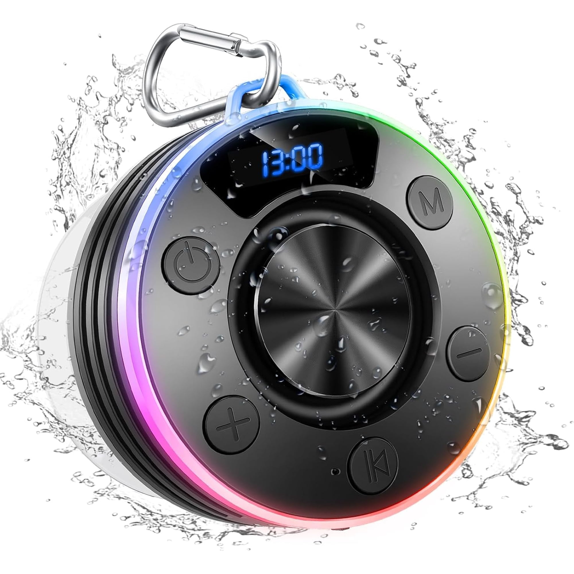 Portable Bluetooth Speaker, Bluetooth 5.4 Wireless Speaker, Waterproof Outdoor Speaker, Loud Stereo Sound, 7 Colorful RGB Lights for Outdoor/Home/Party, Gift Ideas