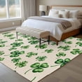 thumbnail image 4 of Large Area Rugs for Living Room Bedroom, St. Patrick's Day 6'x9' Rug Washable Carpet Runner Indoor Outdoor, Green Lucky Clovers Watercolor Rustic Non Slip Floor Mats Rug for Kitchen, Playroom, 4 of 8