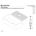 thumbnail image 4 of Gourmetier KGKFA361810BC Arcticstone 36-Inch Solid Surface White Stone Apron-Front Single Bowl Farmhouse Kitchen Sink with Strainer and Grid in Matte White/Brushed, 4 of 7