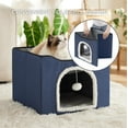 thumbnail image 6 of JOUALY Cat Beds for Indoor Cats, Large Covered Cat House with Scratch Pad, Ball Hanging, Foldable Cat Cave Bed & Hideaway with Reversible Cushion, Pet Bed for Multi Small Pet Large Kitten Kitty, 6 of 6
