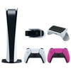 Sony Playstation 5 Digital Edition Console with Extra Pink Controller, 1080p HD Camera and Surge QuickType 2.0 Wireless PS5 Controller Keypad Bundle
