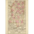 thumbnail image 1 of 24"x36" Gallery Poster, Crams railroad township map of Mississippi 1878, 1 of 1
