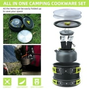 Camping Cooking Set Camping Cookware Set 16pcs Camping Pot pan Set Nesting Camp Cook Set Camping Hiking Cookware Camping Backpacking Pans Set