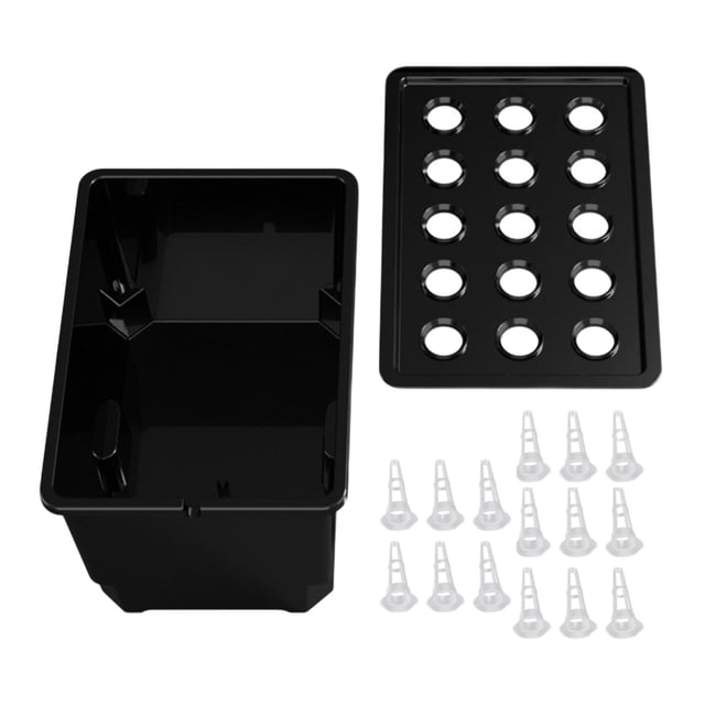 koolsoo Hydroponic Growing System Kit Garden Planting Container Box for Market Hotel Black