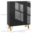 thumbnail image 3 of HOMCOM Narrow Shoe Cabinet, High Gloss Shoe Storage Cabinet, Black, 3 of 10
