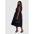 thumbnail image 2 of ELOQUII Women's Plus Size Boat Neck Flare Midi Dress, 2 of 3