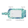 thumbnail image 3 of [4 Pack] Fintie Luggage Tags, Leather Name ID Label Holder w/ Privacy Cover Travel Bag Cruise Suitcase Identifier, Emerald Illusions, 3 of 7