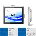 thumbnail image 3 of GreenTouch 12.1 Inch Front IP65 Panel Open Frame LCD Monitor,1024 * 768,Silver, 3 of 7